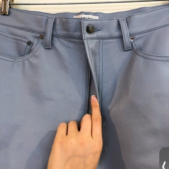 AGOLDE 90's Pinch Marlin Blue Classic Recycled Leather Straight Leg Pants 31 NWT - Picture 9 of 11